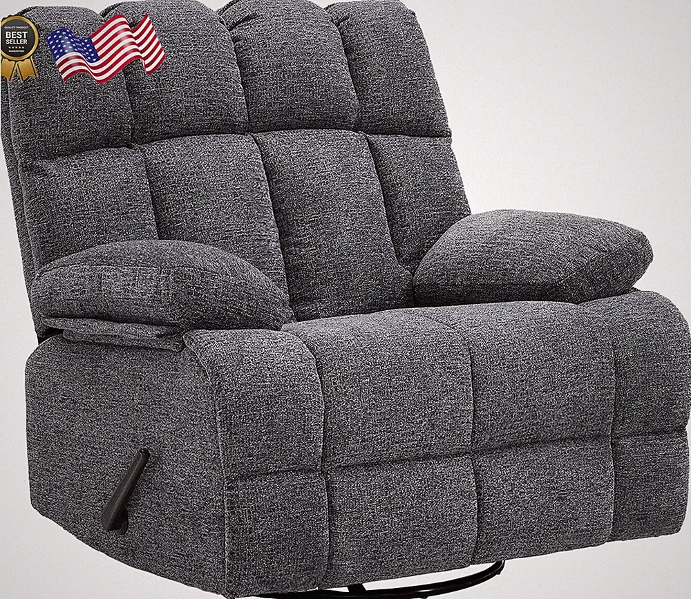 Oversized Swivel Rocker Recliner Chair for Adult Rock Recliner for 350Lb Big Ma