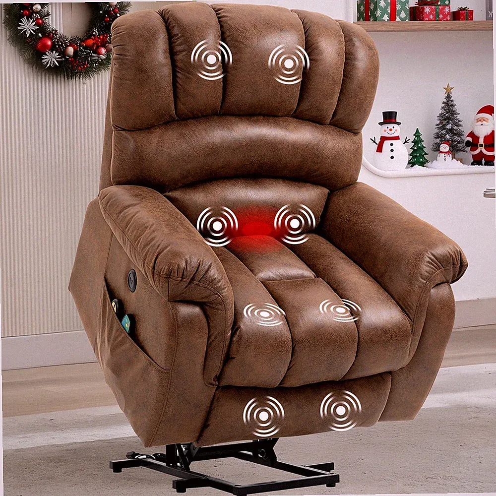 Tall Man Large Power Lift Recliner Chair with 5.1" Extended Footrest for Elderly